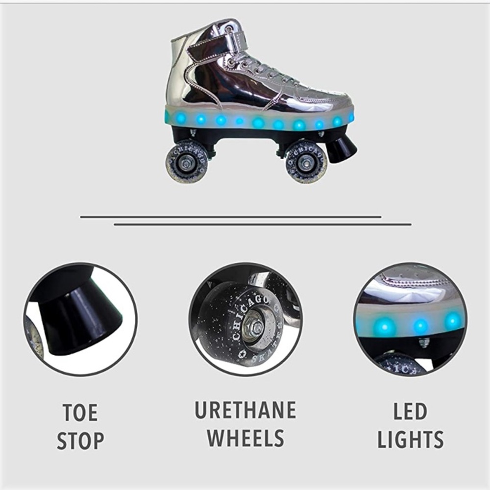 Chicago Skates Pulse Light-Up Quad Skates M7 WMN 9 - Picture 4 of 8
